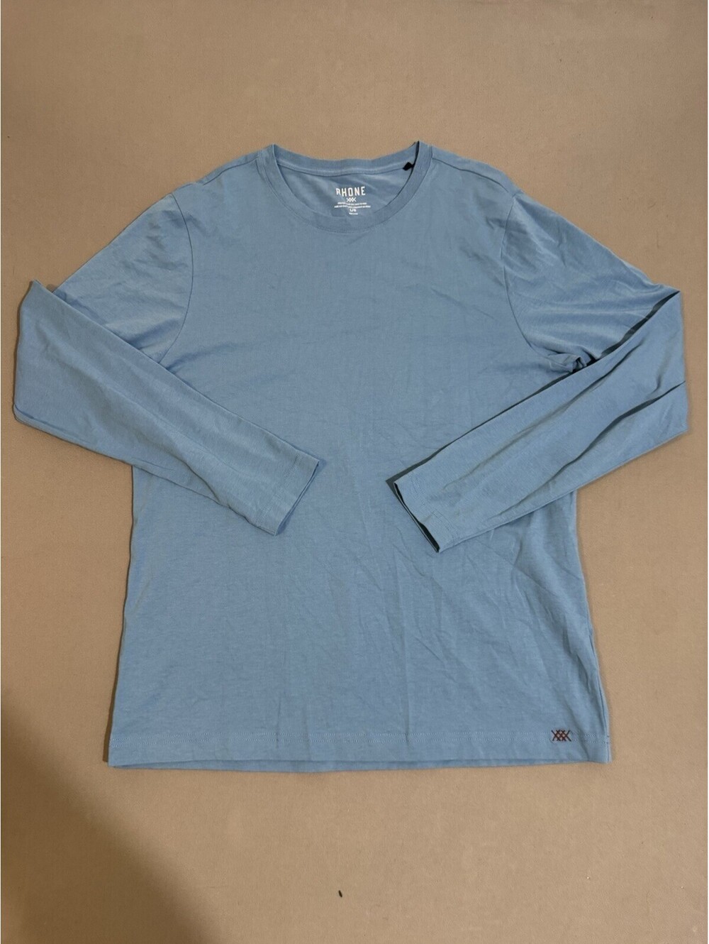 Rhone Element Long Sleeve Tee Mens Large Blue Stretch Crew Neck 100996